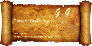 Gancz György névjegykártya