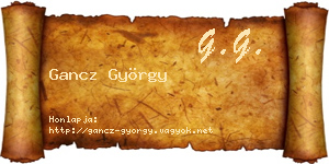Gancz György névjegykártya